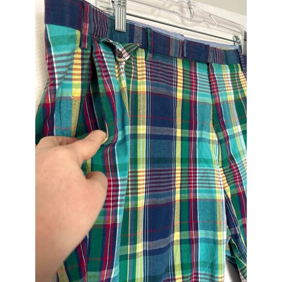 Polo‎ Ralph Lauren India Madres Mens Blue Plaid Vintage 100% Cotton Shorts Sz 42 - Picture 4 of 10